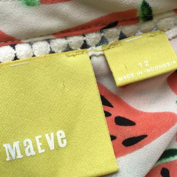 Anthropologie Maeve Watermelon Blouse 12 - Picture 7 of 10